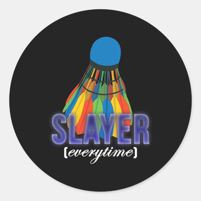 Pegatina Redonda Cita del jugador del lanzadera Badminton (Anverso)