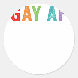 Pegatina Redonda Cita del orgullo gay gay gay arcoiris gay gay gay