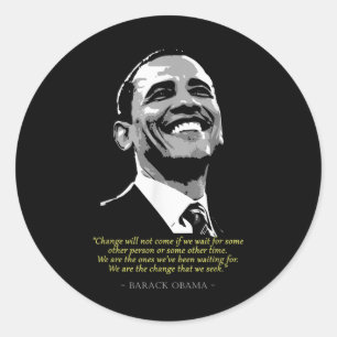 Pegatina Redonda Cita del presidente Barack Obama