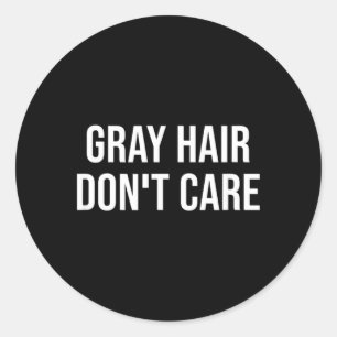Pegatina Redonda Cita divertida cabello gris cumpleaños hombres muj