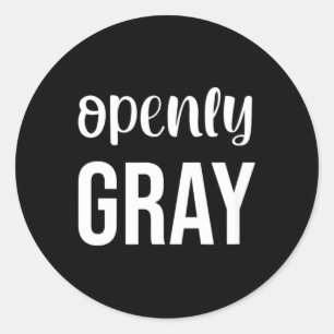 Pegatina Redonda Cita divertida cabello gris cumpleaños hombres muj