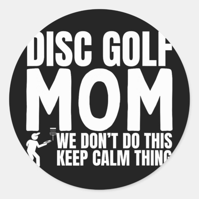 Pegatina Redonda Cita divertida de mamá de disco golf  (Anverso)