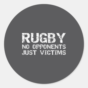 Pegatina Redonda Cita divertida de rugby para hombres Rugby sin opo