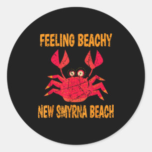 Pegatina Redonda Cita divertida de vacaciones de verano en New Smyr