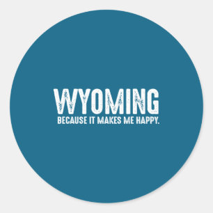 Pegatina Redonda Cita divertida de Wyoming Orgulloso residente del 