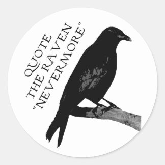 Pegatina Redonda Cita El Raven
