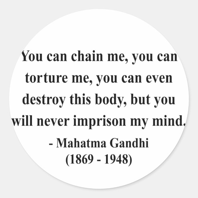 Pegatina Redonda Cita Gandhi 7a (Anverso)