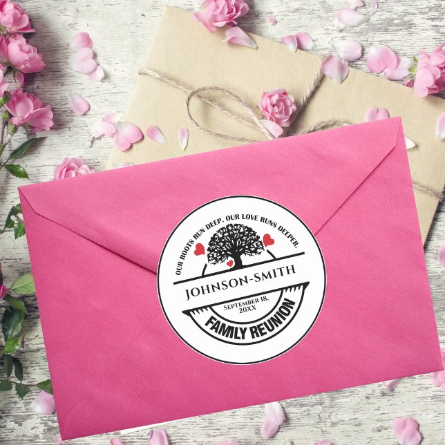 Pegatina Redonda Cita Inspiradora de árbol de la unión familiar (Subido por el creador)