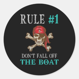 Pegatina Redonda Cita pirata divertida Tampa Gasparilla Crossbone D