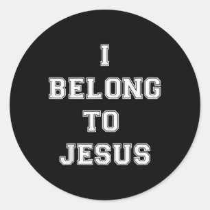 Pegatina Redonda Cita Retro Cristiana Que Pertenezco A Jesus Funny 