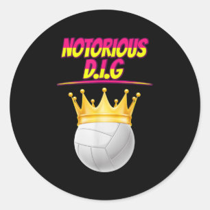 Pegatina Redonda Cita satírica de broma sobre voleibol