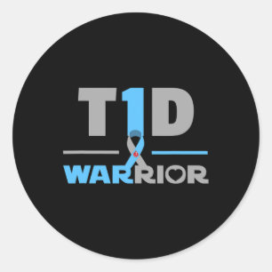 Pegatina Redonda Cita T1D Diabetes Tipo 1 Conciencia sobre la diabe