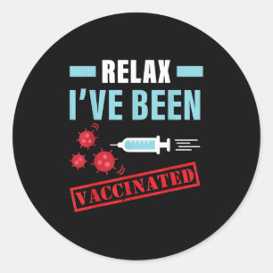 Pegatina Redonda Cita vacunada Camisa de ciencia gráfica vacunada