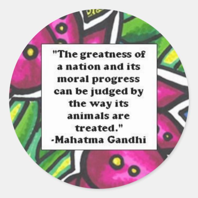 Pegatina Redonda Cita vegetariana (Anverso)