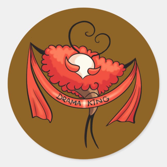 Pegatina Redonda Citadel Drama King (Anverso)