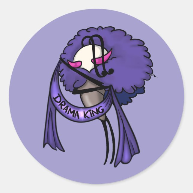 Pegatina Redonda Citadel Drama King 2 (Anverso)