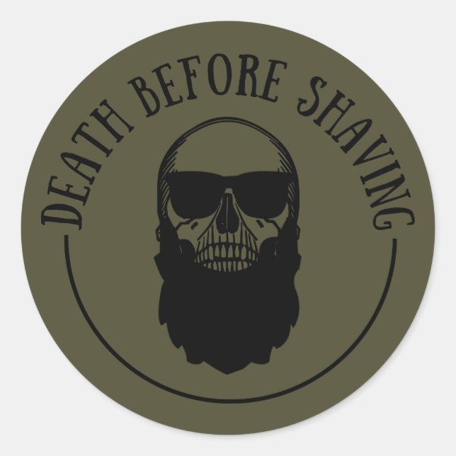 Pegatina Redonda Citas con barba divertidas barbas diciendo regalos (Anverso)