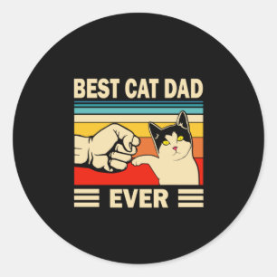 Pegatina Redonda Citas de abuelo Mejor Papá Gato