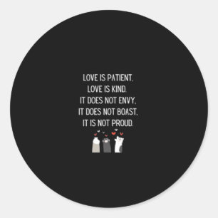 Pegatina Redonda Citas de amor del día de San Valentín El amor es p