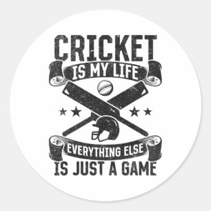 Pegatina Redonda Citas de cricket Dicho de cricket Cricket Cricket