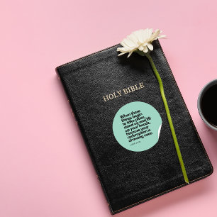 Pegatina Redonda Citas de la Biblia: Levántate y levanta la cabeza