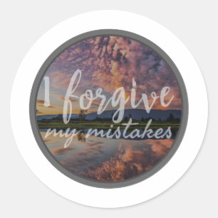 Pegatina Redonda citas de motivación matutina para la autoaceptaci