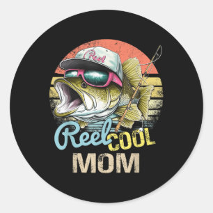 Pegatina Redonda Citas De Pesca Graciosas De Reel Guay Mom Para Unc