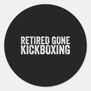 Pegatina Redonda Citas divertidas de amantes de kickboxing Muay Tha