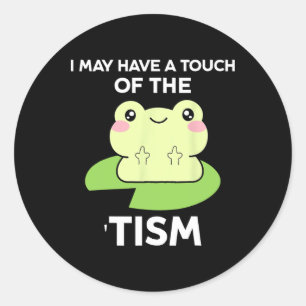 Pegatina Redonda Citas divertidas de concientización sobre autismo 