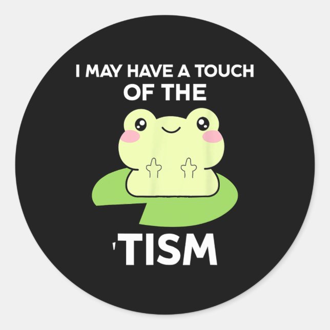 Pegatina Redonda Citas divertidas de concientización sobre autismo  (Anverso)