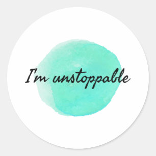 Pegatina Redonda citas motivacionales y inspiradoras para el éxito.
