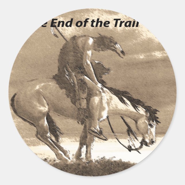 Pegatina Redonda Citas nativas norteamericanas (Anverso)