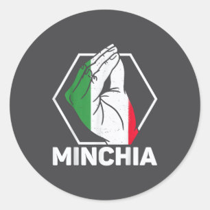 Pegatina Redonda Citas y dichos de Italia Minichia italianos
