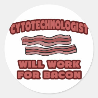 Pegatina Redonda Citotecnólogo... Trabajará Para Bacon