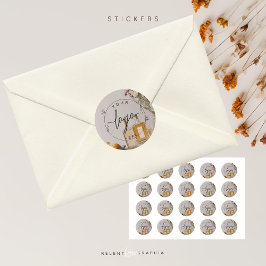 Pegatina Redonda Citrus | Cócteles | Boho Flowers