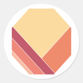 Pegatina Redonda Citrus creamsicle amarillo elegante verano