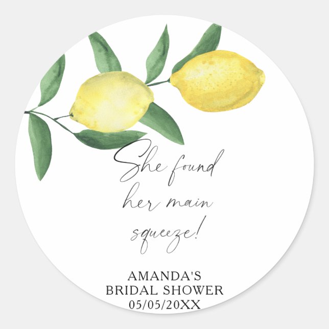 Pegatina Redonda Citrus Limón - Encontró su media naranja (Anverso)