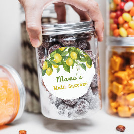 Pegatina Redonda Citrus Main Squeeze Sweetie Lemon Baby Shower