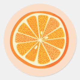 Pegatina Redonda Citrus Naranja