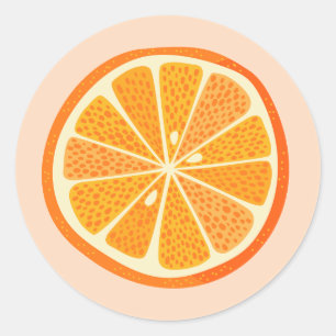 Pegatina Redonda Citrus Naranja