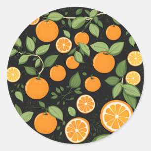 Pegatina Redonda Citrus Naranja Dream