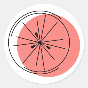 Pegatina Redonda Citrus Pink round