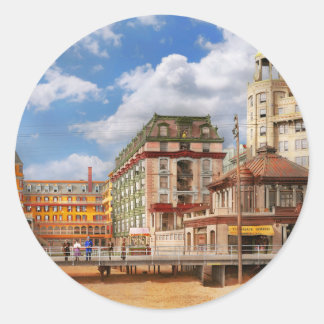 Pegatina Redonda City - Atlantic City, NJ - The Dennis Hotel 1908
