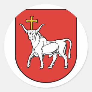 Pegatina Redonda Ciudad de Kaunas, Lituania