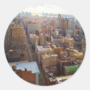 Pegatina Redonda Ciudad de Nueva York