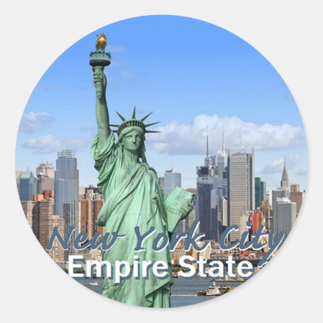 Pegatina Redonda Ciudad de Nueva York (Anverso)
