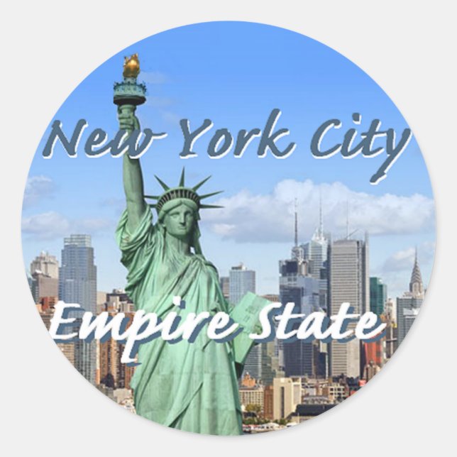 Pegatina Redonda Ciudad de Nueva York (Anverso)