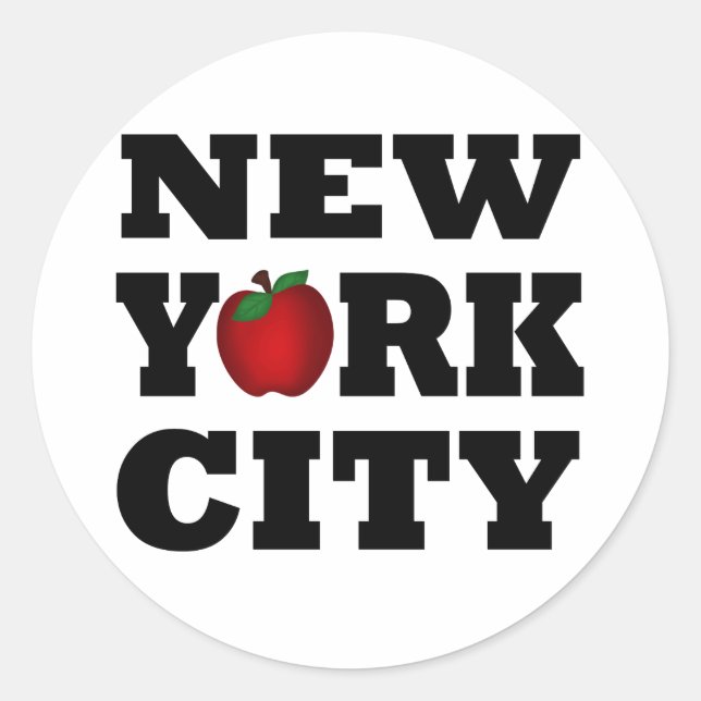 Pegatina Redonda Ciudad de Nueva York (Gran Manzana) (Anverso)