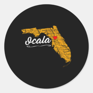 Pegatina Redonda Ciudad de Ocala - Souvenir de vacaciones en Florid