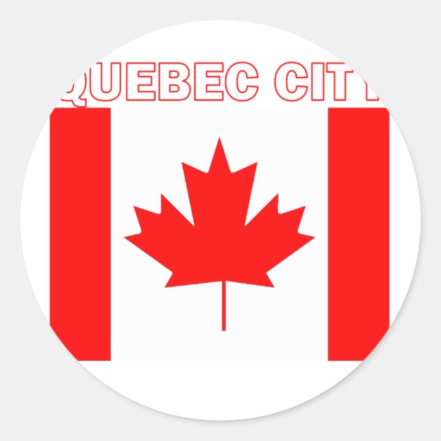 Pegatina Redonda Ciudad de Quebec (Anverso)